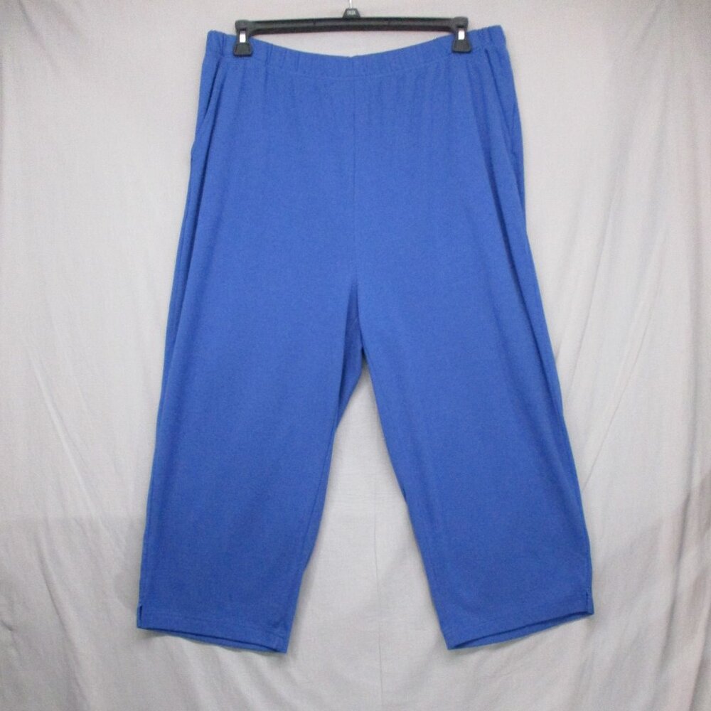 Woman Within Loose Fit Gaucho/Capri Pants Blue Women Size | 1x